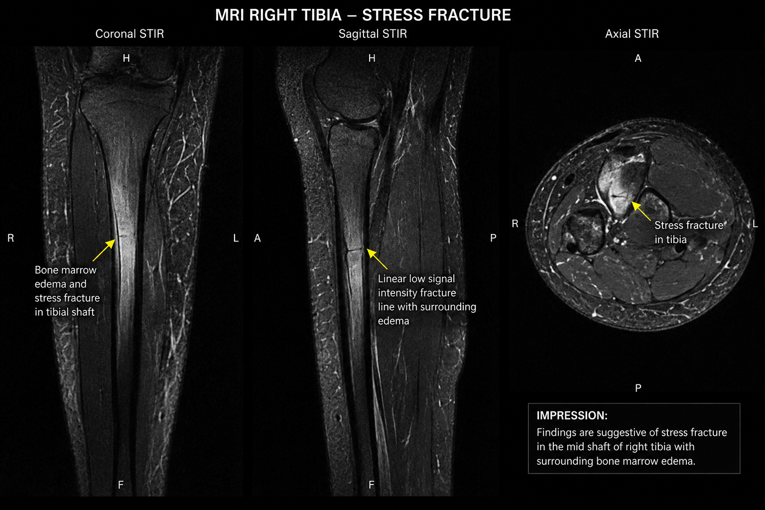 MRI Scan of a Stress Fracture